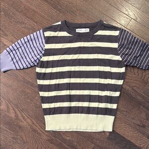 Striped Women's Top by - Black and Cream